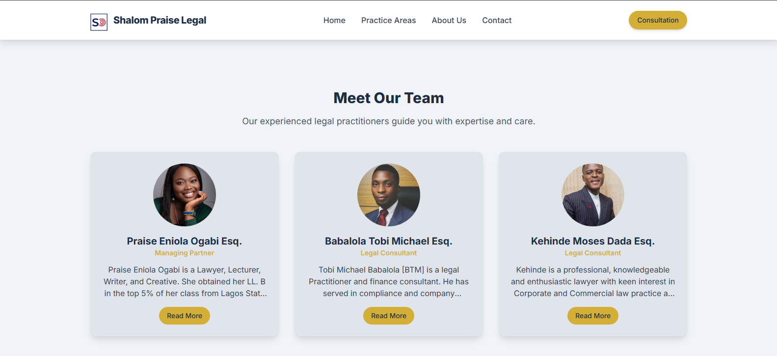 Screenshot of Client Website 2